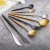 A Creative Black Gold Plated Western Tableware Steak Knife and Fork Titanium Plated Dessert Spoon Portuguese Table Knife Fork Spoon and Chopsticks