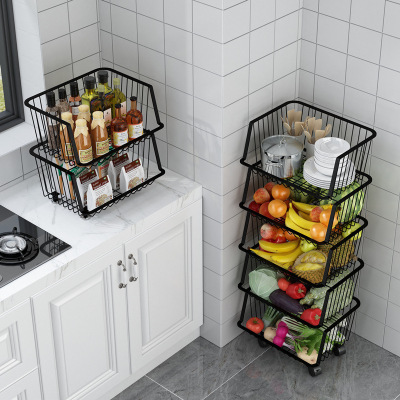 Kitchen Vegetable Rack Floor Multi-Layer Storage Rack Fruit Household Vegetable and Fruit Storage Basket Vegetable Basket Storage Rack