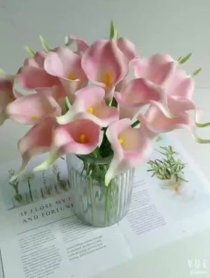 Factory Direct Sales Pu Single Mini Common Calla Artificial/Fake Flower Wholesale Foreign Trade High-End Wedding Home Furnishing Ornamental Flower