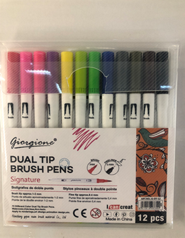 12 Color dualtp brush pens