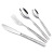A Western Food/Steak Knife and Fork Mirror Light 304 Stainless Steel Knife, Fork and Spoon Four-Piece Set Creative Relief Stone Pattern Sanding Tableware