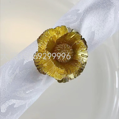 Pearl Napkin Ring Ginkgo Leaf Napkin Ring Flower Napkin Ring Wedding Ceremony Table Decoration Supplies