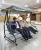 Luxury Outdoor Swing Dual-Use Rocking Chair Lying Bed Courtyard Balcony Garden Glider Dual-Use Couple Swing Chair