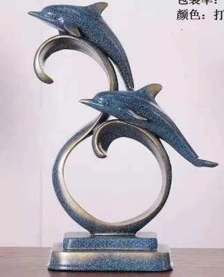 Gao Bo Decorated Home Living Room Entrance Crafts Decoration Model Room Study Decoration Resin Dolphin Decoration