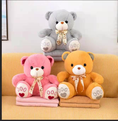 50cm Bear Air Conditioning Blanket Pillow Dual-Use Factory Direct Sales