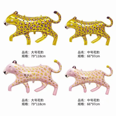 Factory Direct Sales Aluminum Foil Balloon Wholesale Leopard Giraffe Atmosphere Layout Decorative Balloon Wholesale Personality