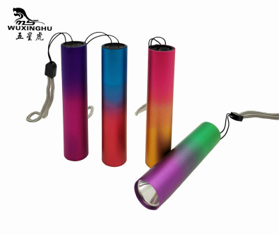 Cross-Border Hot Colorful Power Torch Mini USB Charging Super Bright Long Shot Aluminum Alloy Multi-Function Flashlight