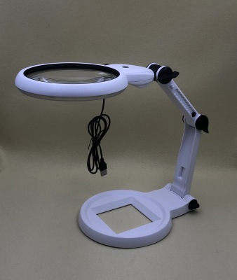 New 3b-1g Folding Handheld Desktop 18 LED Lights Magnifying Glass with Mother-Baby Magnifying Glass Gift Magnifying Glass for the Elderly