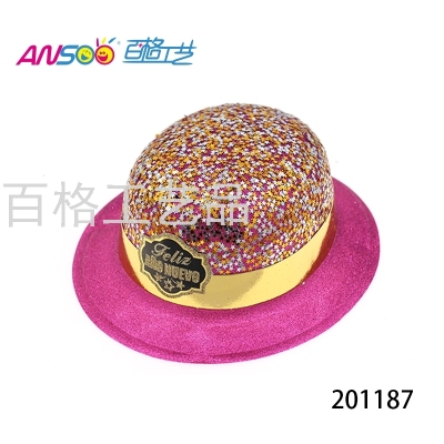 Gold Powder PVC round Cap XINGX Sequins with Gold Bars Adult Holiday Hat Shiny Dress up Cap