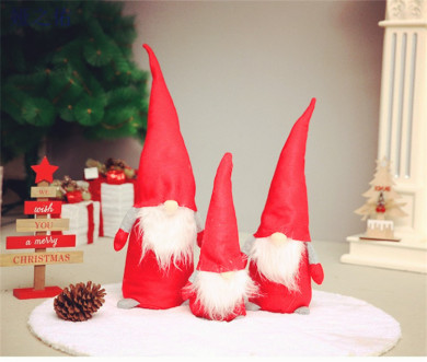 3-Piece Navidad gnomes decoration Plush handmade stuffed Christmas gnomes