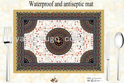 Ethnic Ramadan Wind High Temperature Resistant PVC Dining Table Cushion Non-Slip and Hot Pot Bow Placemat Heat Proof Mat
