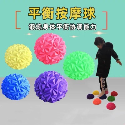 Sensory Training Equipment Hemisphere Massage Mat Balance Training Ball Massage Ball with Particles Pineapple Ball Fitness Yoga Ball