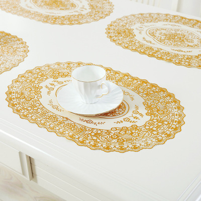 30*45 Golden of European Style Placemat Tray Mat KTV Hotel Restaurant Coaster Table Cloth Golden Silver Decorative Mat
