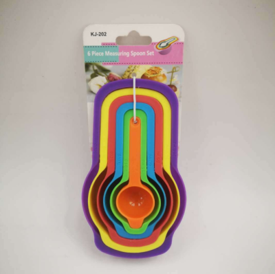 Color 6Pc Set Measuring Spoon Plastic Measuring Spoon Measuring Spoon Rainbow Measuring Cup Measure Bowl Baking Weighing Tool Color Plastic Measuring Spoon