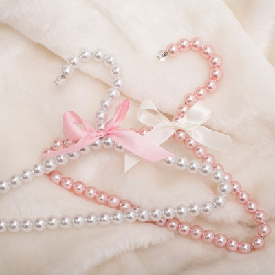 Cute Girl Heart Pearl Hanger Color Bow Doll Two-Dimensional Clothing Clothing Store Clothes Hanger Princess Hanger