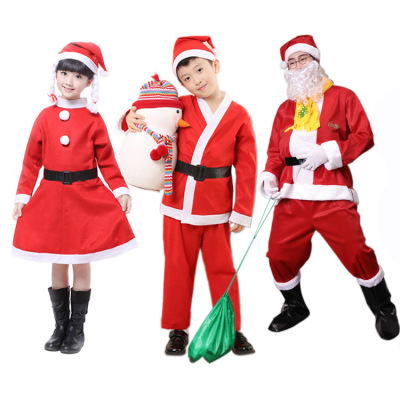 Christmas Santa claus clothes costumes Non-woven Christmas Costume Santa Claus Men's Women's  Suits  Women's Skirt Shawl