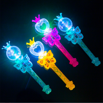 New Princess Flash Magic Stick Children's Luminous Toys Magic Wand Stall Night Market Drainage Small Toys Wholesale