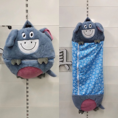 New Pooh Bear's Donkey Cartoon Sleeping Bag Cross-Border Children Confort Throw Pillow Folding Anti-Kicking Blanket Autumn and Winter Factory Direct Sales