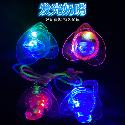 Factory Direct Sales Led Glowing Pacifier Party Hot Sale Silicone Glowing Tooth Socket Bar Night Market Glowing Cheering Props