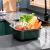 Square Plastic Double-Layer Drain Basket Cross-Border Stackable Washing Vegetable Basket Multi-Functional Fruit Storage Basket