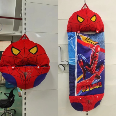 New Spider-Man Cartoon Sleeping Bag Cross-Border Children Confort Throw Pillow Folding Anti-Kicking Blanket Autumn and Winter Factory Direct Sales