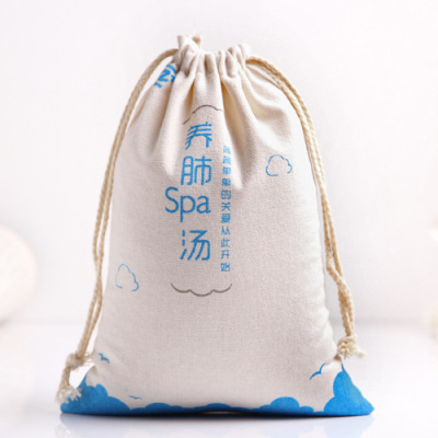 Cotton Bag Printing Logo Factory Wholesale Drawstring Drawstring Pocket Storage Small Cloth Bag Packaging Rice Sack