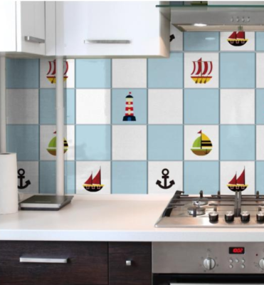 [Poly MEGA STAR] Kitchen Oil-Proof Stickers Oilproof Wall Sticker High Temperature Tile and Wall Sticker Stove Waterproof