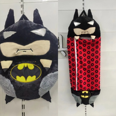 New Batman Cartoon Sleeping Bag Cross-Border Children Confort Throw Pillow Folding Anti-Kicking Blanket Autumn and Winter Factory Direct Sales