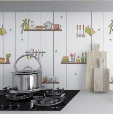 [Poly MEGA STAR] Kitchen Oil-Proof Stickers Oilproof Wall Sticker High Temperature Tile and Wall Sticker Stove Waterproof