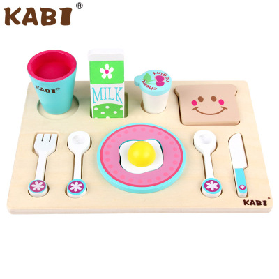 Kabi 2018 New Breakfast Combination Kitchen Toys Children's Simulation Wooden Toys Factory Wholesale