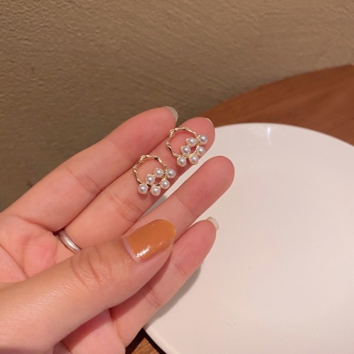 s925 sterling silver needle pearl stud earrings baroque fashion temperamental fairy hepburn style earrings exquisite high-grade stud earrings