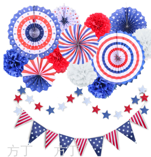 american independence day national day party decoration independence day balloon paper fan flower paper tassel set