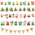 2022 Christmas Decorations Creative Paper Christmas Latte Art Pennant Kindergarten Scene Decoration Bunting Hanging Flag