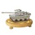 New Stainless Steel Handmade Track Movable Tank Model with LED Light Decoration Children's Gift SMG Tank