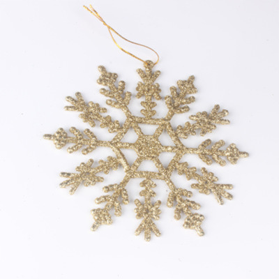 Christmas Supplies 12cm Plastic Dusting Powder Snowflake Christmas Tree Decorative Ornaments Hollow Christmas Snowflake Pendant