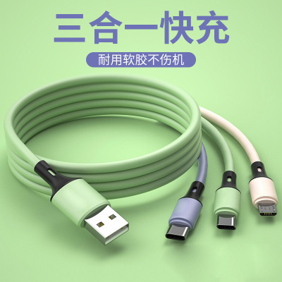 Macaron Color Data Cable Fast Charge Android 5A Fast Charge 3-in-1 Charging Wire for Apple Huawei Type-c