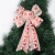 New 25cm Christmas Bowknot Christmas Wedding Decoration Large Snowflake Striped Printing Linen Bow