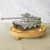 New Stainless Steel Handmade Track Movable Tank Model with LED Light Decoration Children's Gift SMG Tank