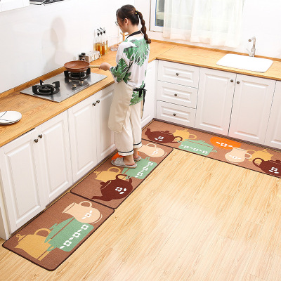 Printed Hydrophilic Pad Bathroom Carpet Non-Slip Door Mat Kitchen and Bedroom Carpet Bay Window Polyester Bedside Blanket Floor Mat