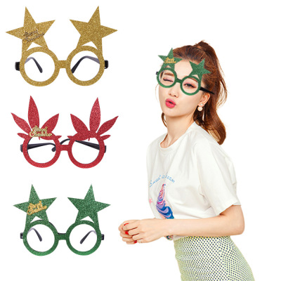 Christmas Glasses Festival Party Creative Gifts for Adults School Children's Decorations Glasses Frame Shopping Mall Activity Gifts