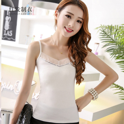 Solid Color Slim Fit Suits Bottoming Camisole Women's V-neck Strap Women's Suit Bottoming Shirt Small Sling