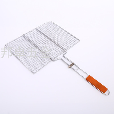 Plywood Mesh Plate Outdoor Barbecue Wire Grill Mesh Clip Anti-Scald Fish Grilling Net