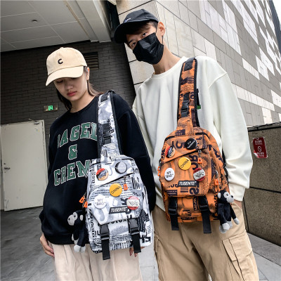 Chest Bag Men's Street Fashion College Student Casual Chest Bag Shoulder Messenger Bag Outdoor Sports Pouch