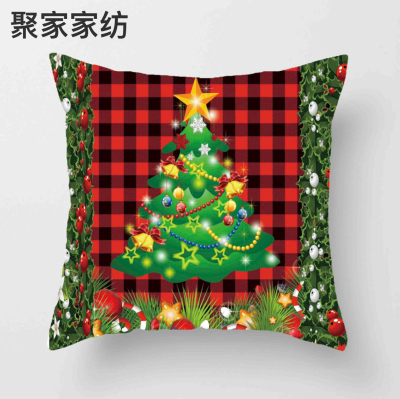 2022 New Christmas Pillow Cover Linen Christmas Tree Printed Pillowcase Pillow Cover Factory Supply http://