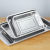 304 Stainless Steel Plate Flat Bottom Barbecue Plate Dumpling Plate Canteen Steamed Rice Tray Multi-Purpose Plate Thickened Rectangular