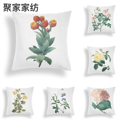 Modern Minimalist Nordic Bouquet Cushion Cover Amazon American Flower Cushion Sofa Short Plush Pillow Cover HT