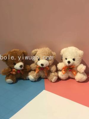 Bow Tie Sitting Bear Plush Doll, Plush Bear Doll Plush Pendant Doll Backpack Mobile Phone Keychain Pendant