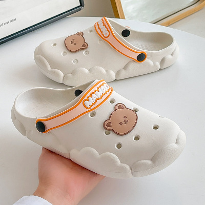Poop Feeling Hole Slippers Soft Home Female Summer Outwear Home Thick Bottom Student Couple Casual Sandals Female