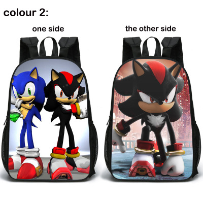 New Double-Sided Schoolbag Sonic Double-Sided Schoolbag Primary and Secondary School Students Sonic Backpack