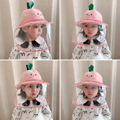 Baby Protective Hat Baby Face Cover Removable Children Anti-Droplet Baby Bucket Hat Bucket Hat Cute